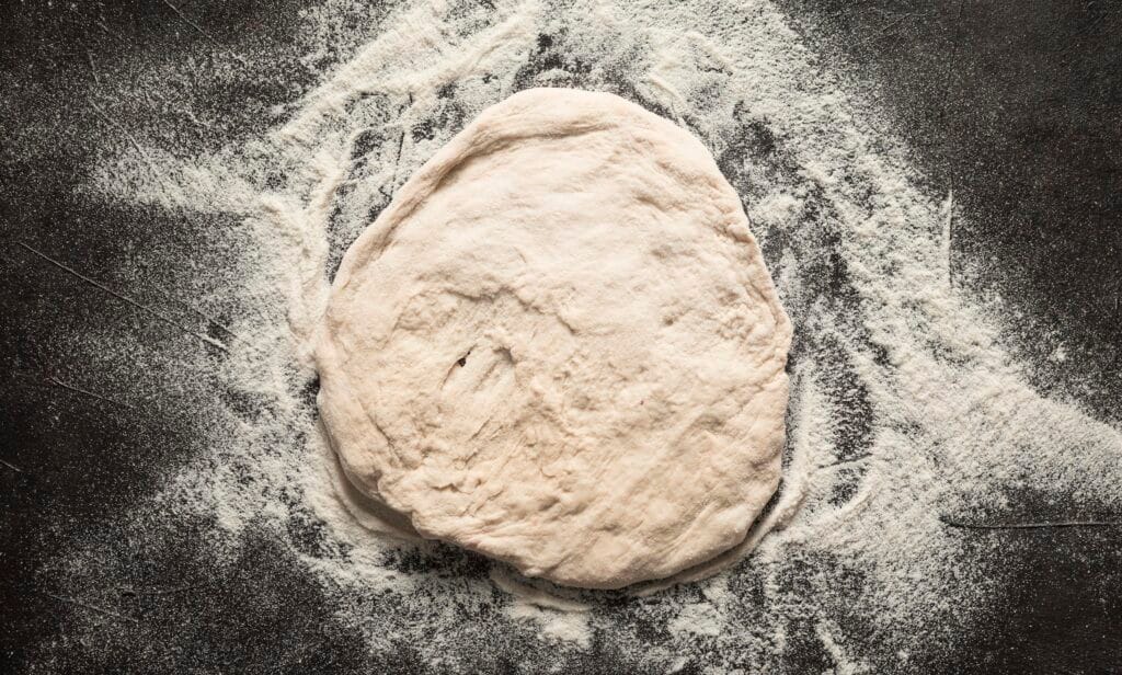 top view pizza dough